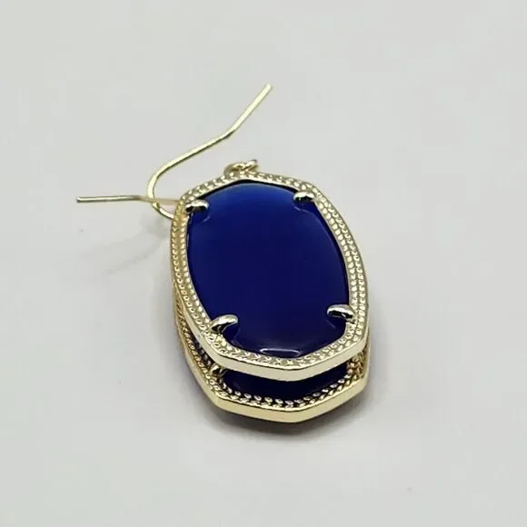 Kendra Scott Danielle Gold Drop Earrings In Cobalt - Picture 3 of 6